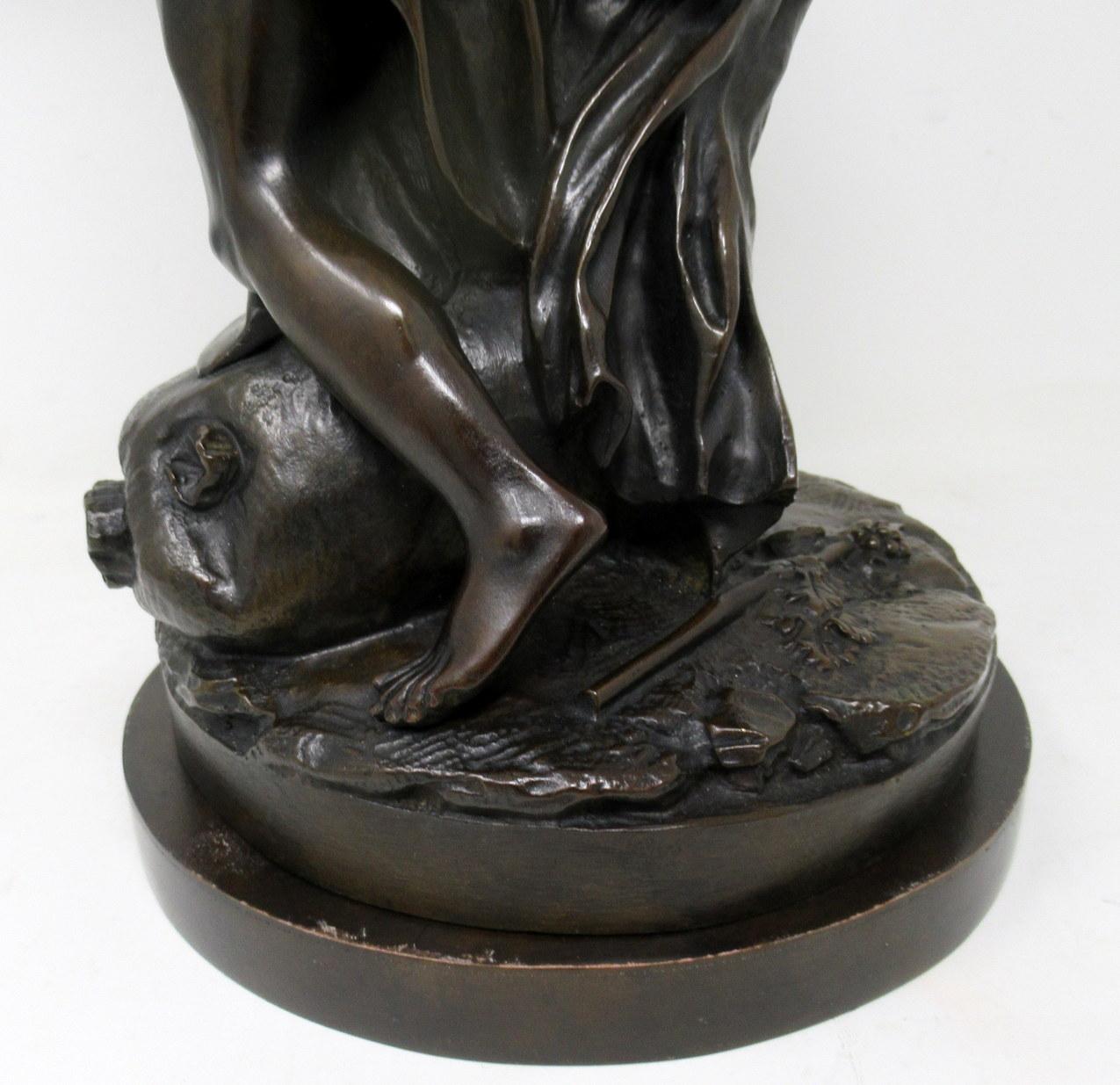 Antique Grand Tour French Bronze Sculpture Male Figure Cherub Clodion Barbediene For Sale 6