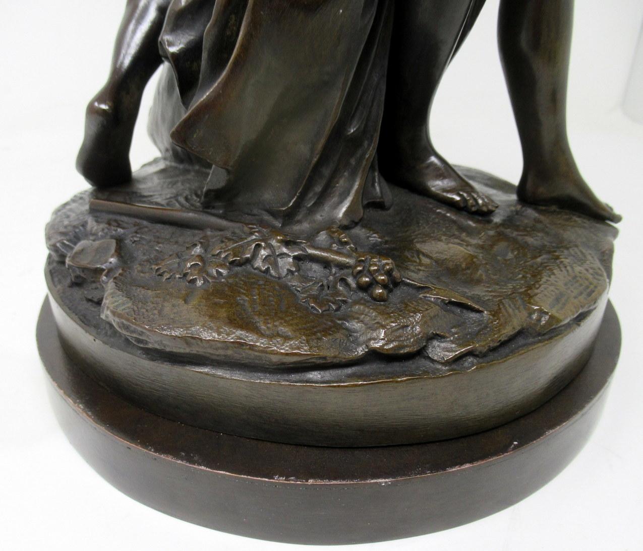 Antique Grand Tour French Bronze Sculpture Male Figure Cherub Clodion Barbediene For Sale 8
