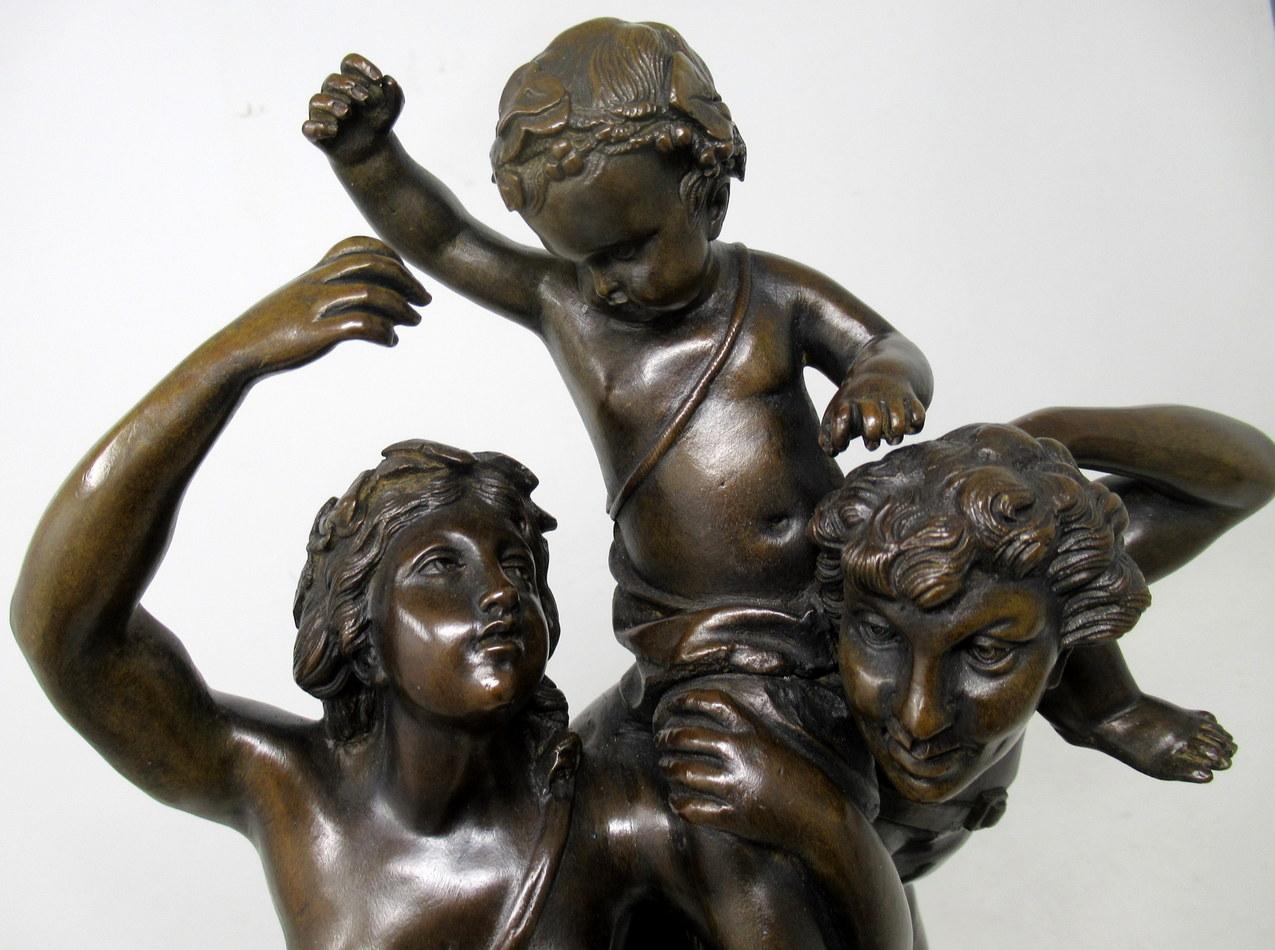 Antique Grand Tour French Bronze Sculpture Male Figure Cherub Clodion Barbediene For Sale 10