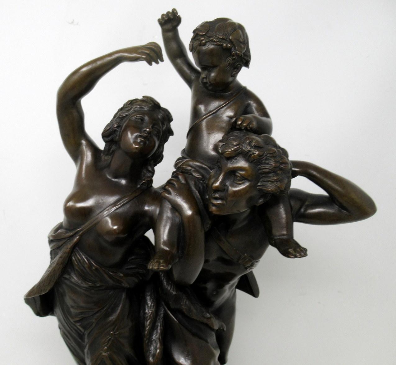 Antique Grand Tour French Bronze Sculpture Male Figure Cherub Clodion Barbediene For Sale 1