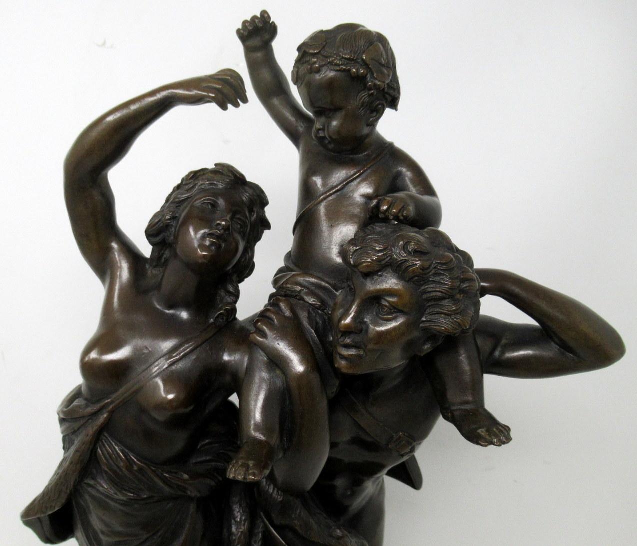 Antique Grand Tour French Bronze Sculpture Male Figure Cherub Clodion Barbediene For Sale 2