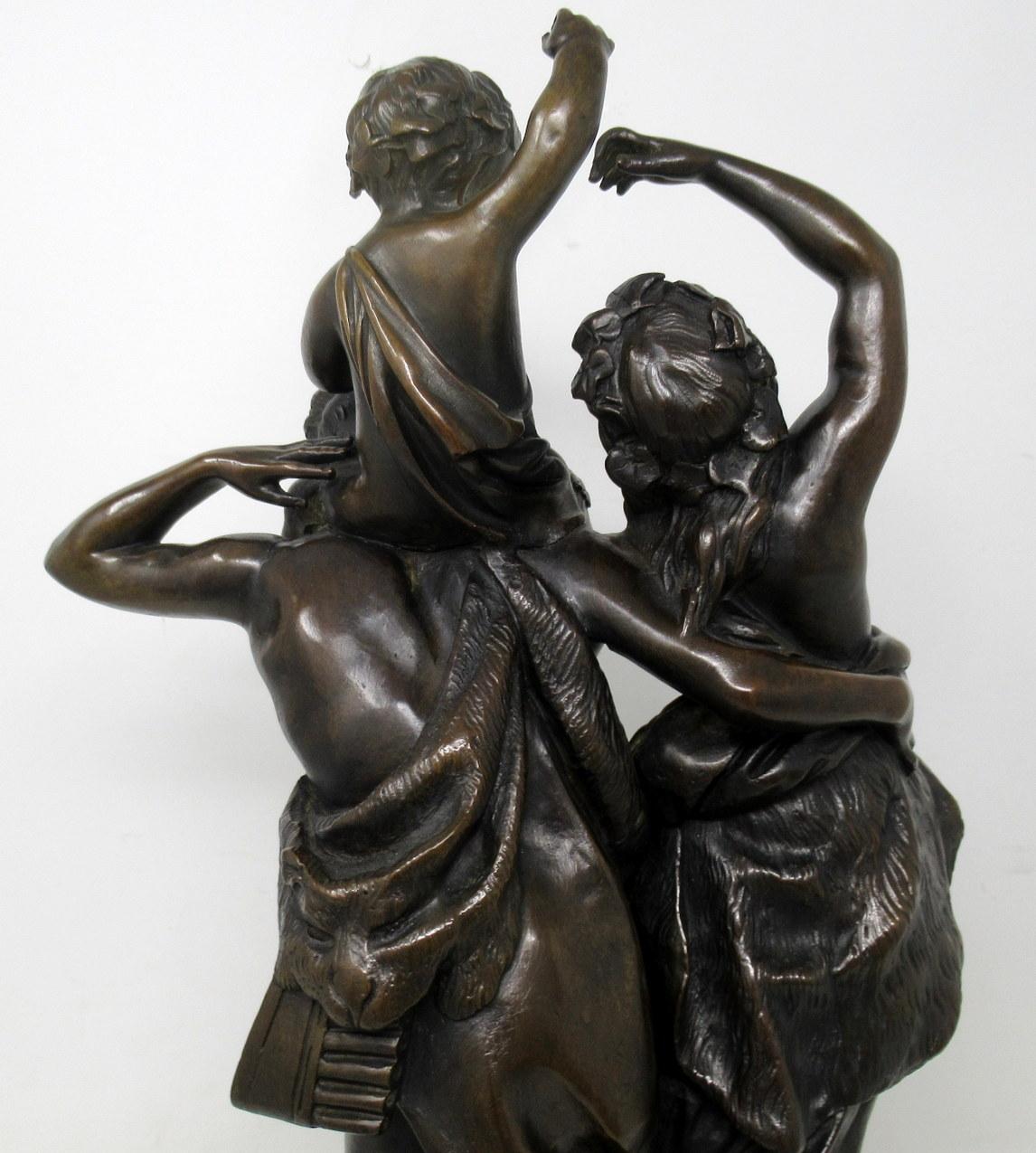 Antique Grand Tour French Bronze Sculpture Male Figure Cherub Clodion Barbediene For Sale 4