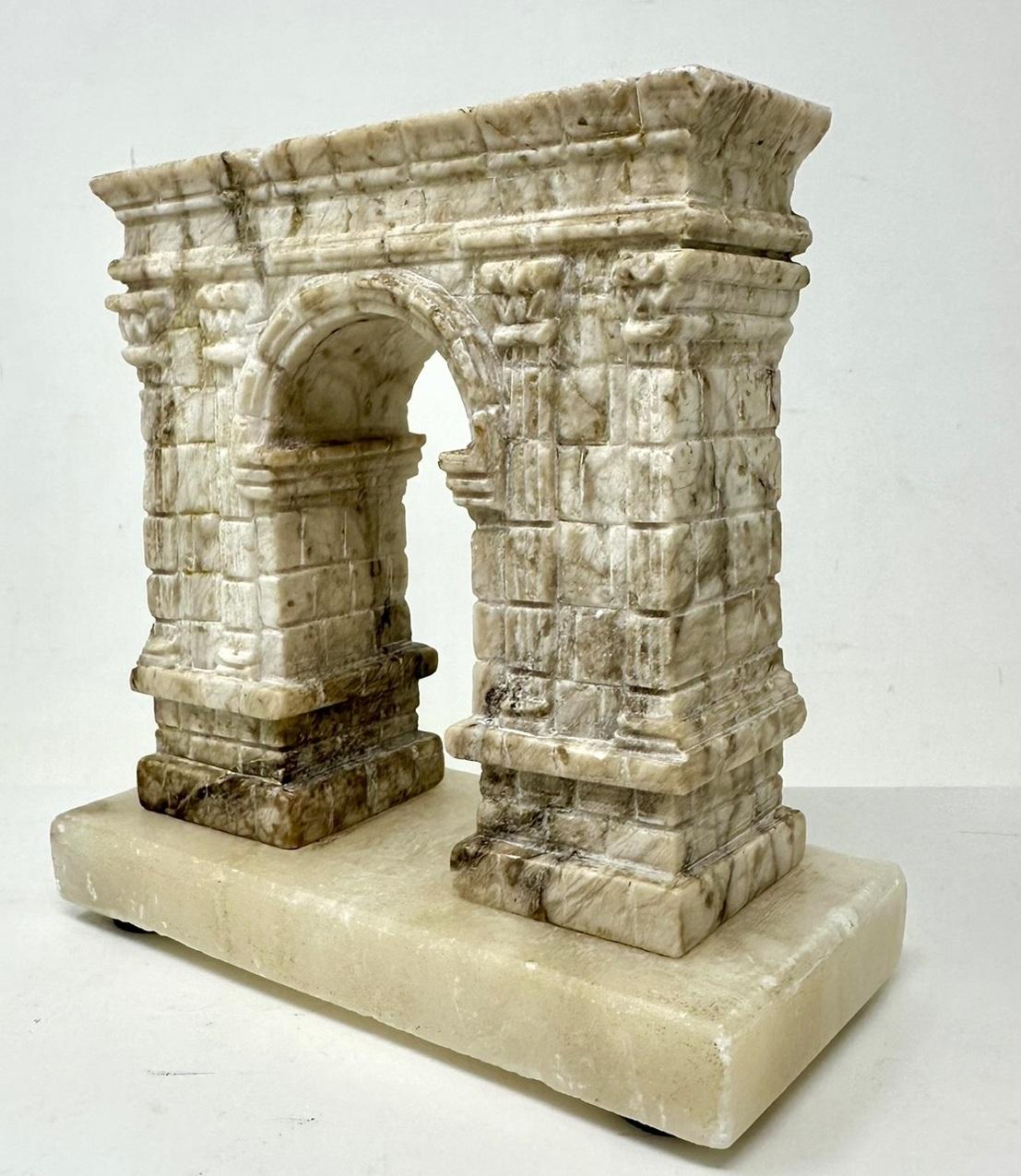 Antique Grand Tour French Carved Marbl Architectural Model Arc de Triomphe Paris In Good Condition In Dublin, Ireland