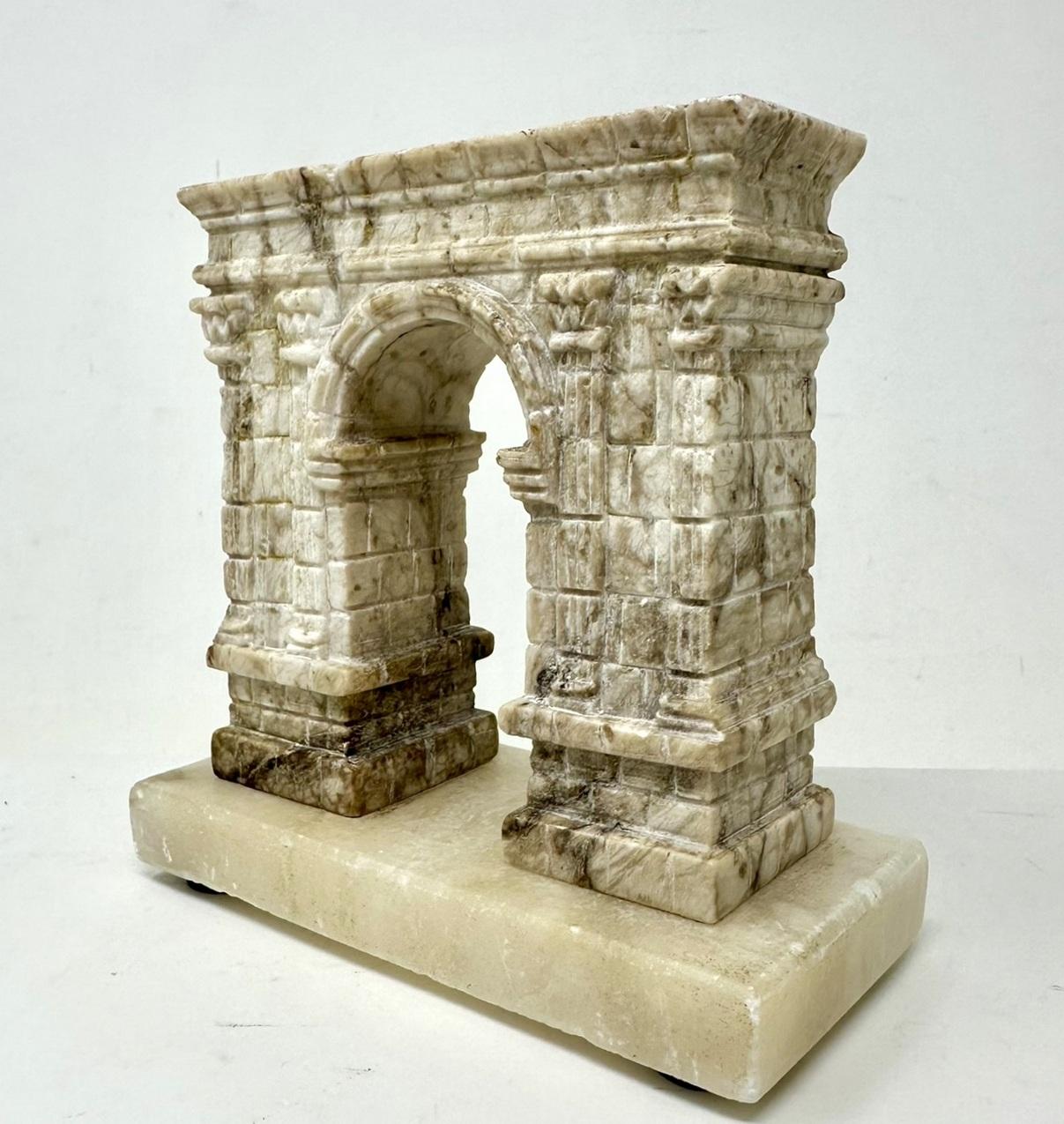 Antique Grand Tour French Carved Marbl Architectural Model Arc de Triomphe Paris 3