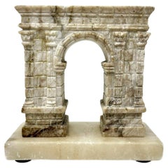 Antique Grand Tour French Carved Marbl Architectural Model Arc de Triomphe Paris