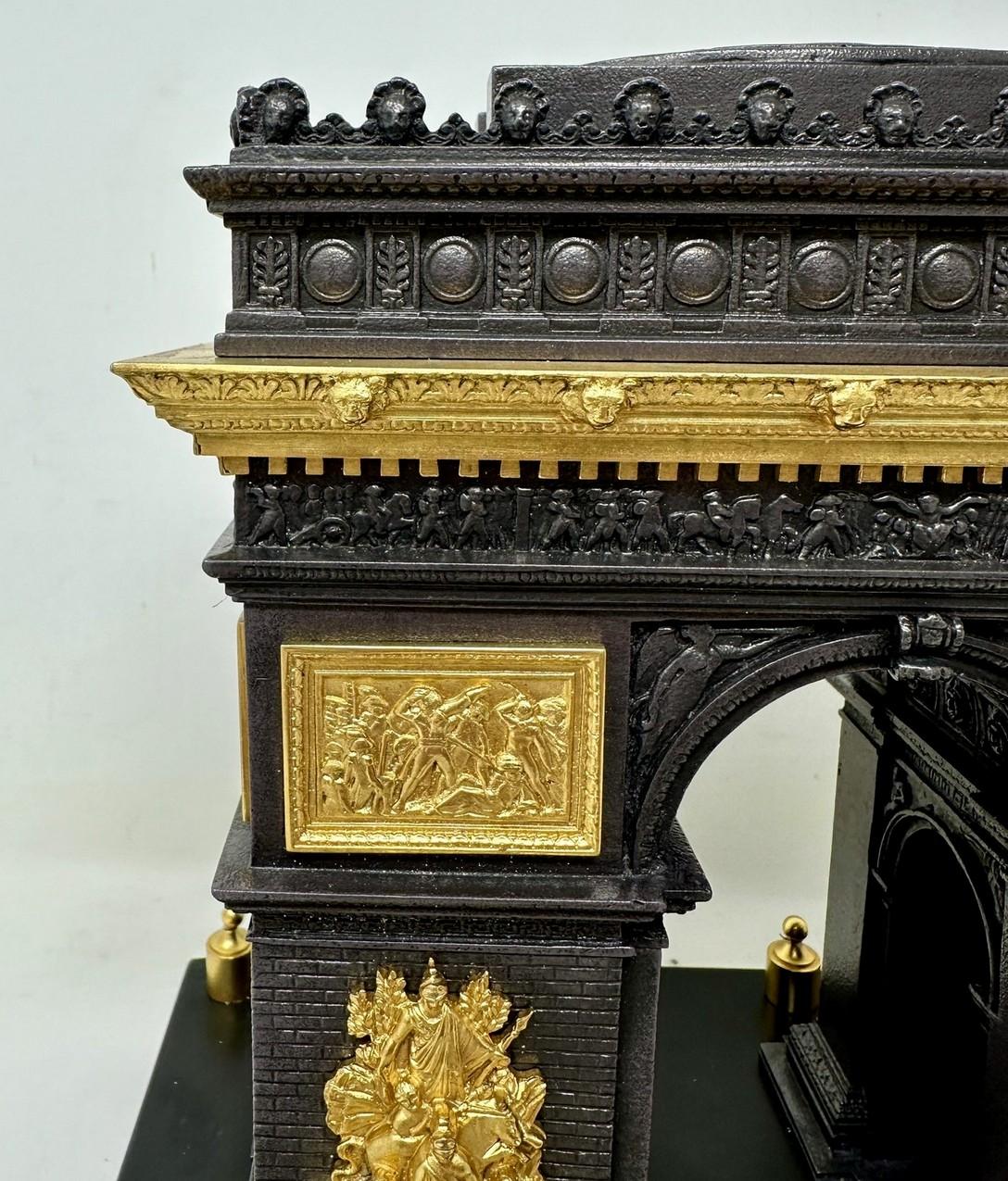 Antique Grand Tour French Ormolu Bronz Architectural Model Arc de Triomphe Paris 5