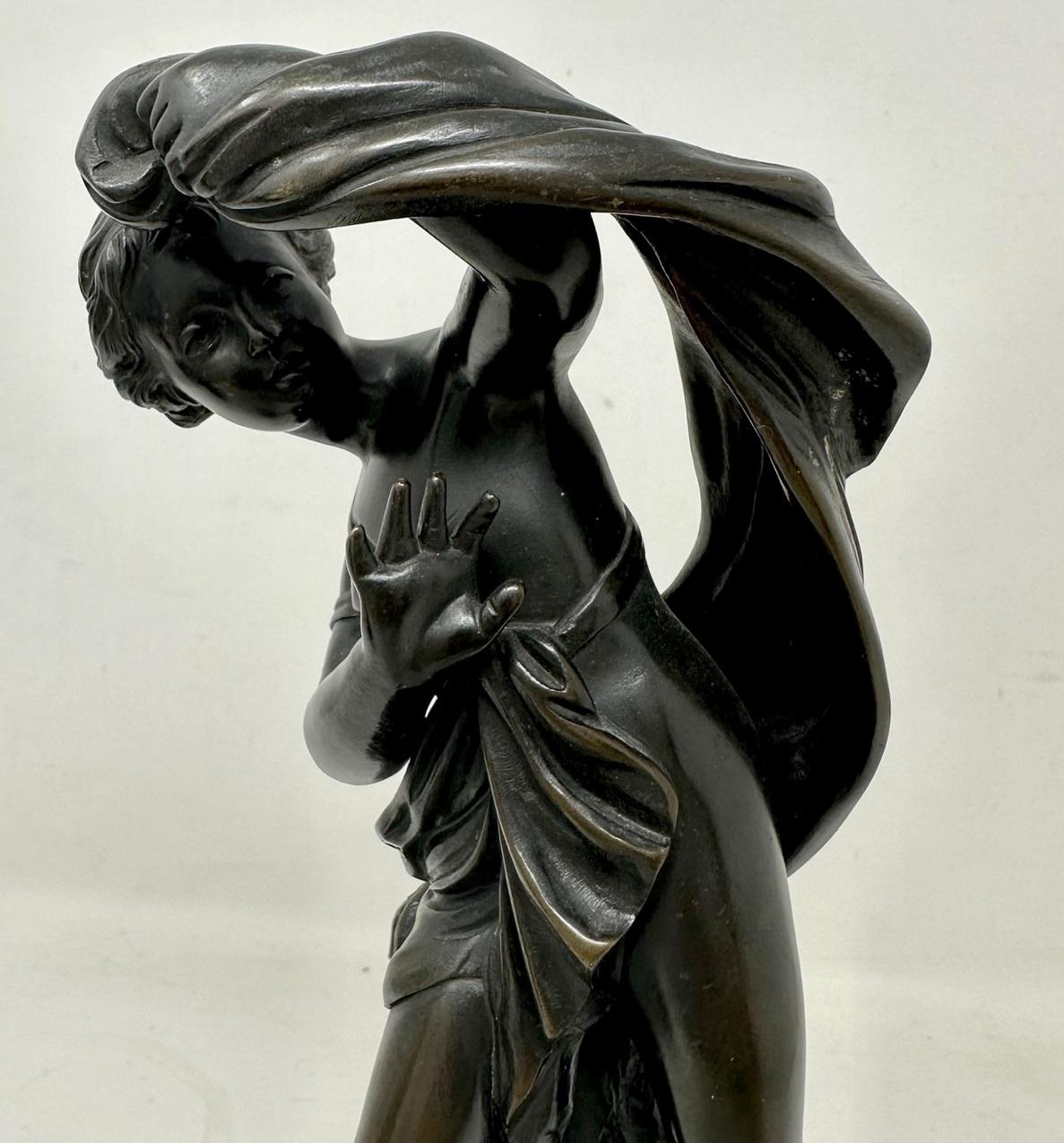Belgian Black Marble Antique Grand Tour French Sevres Bronze Sculpture Male Female Figures Group 19c 