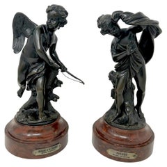 Antique Grand Tour French Sevres Bronze Sculpture Male Female Figures Group 19c 
