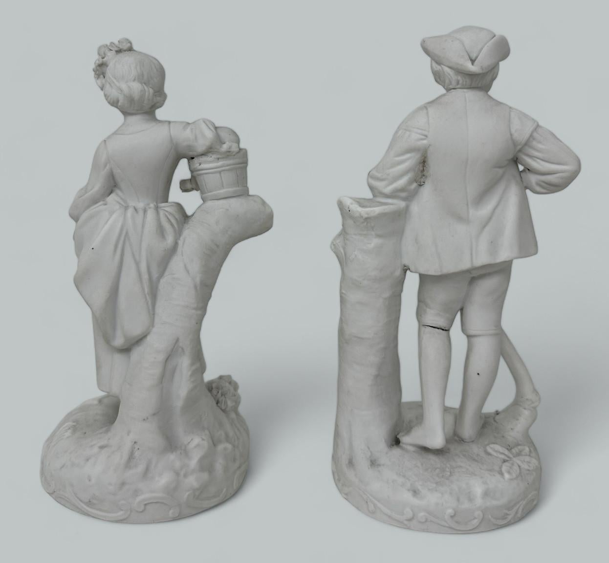 Antique Grand Tour French Parian Sculpture Male Female Figures Group 19C For Sale 1