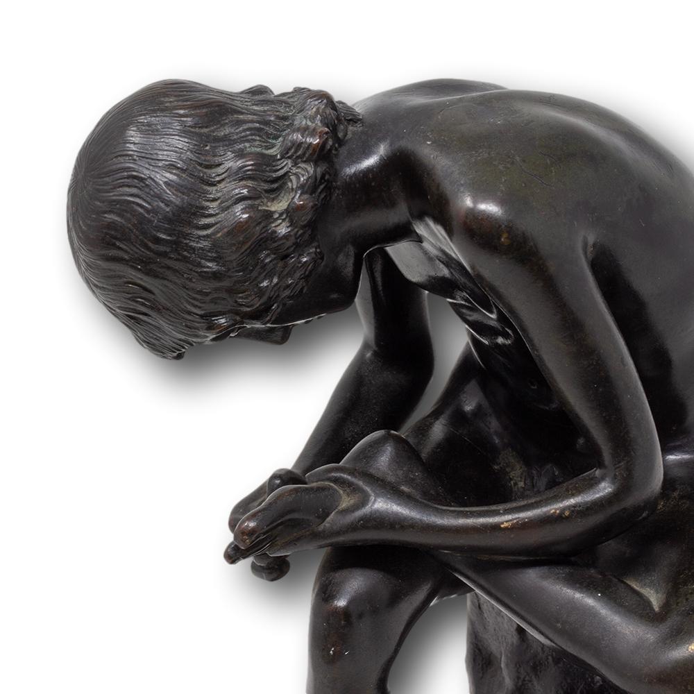 Antike Grand Tour Italienische Bronzefigur des Spinario des Jungen mit Thorn aus der Grand Tour 6