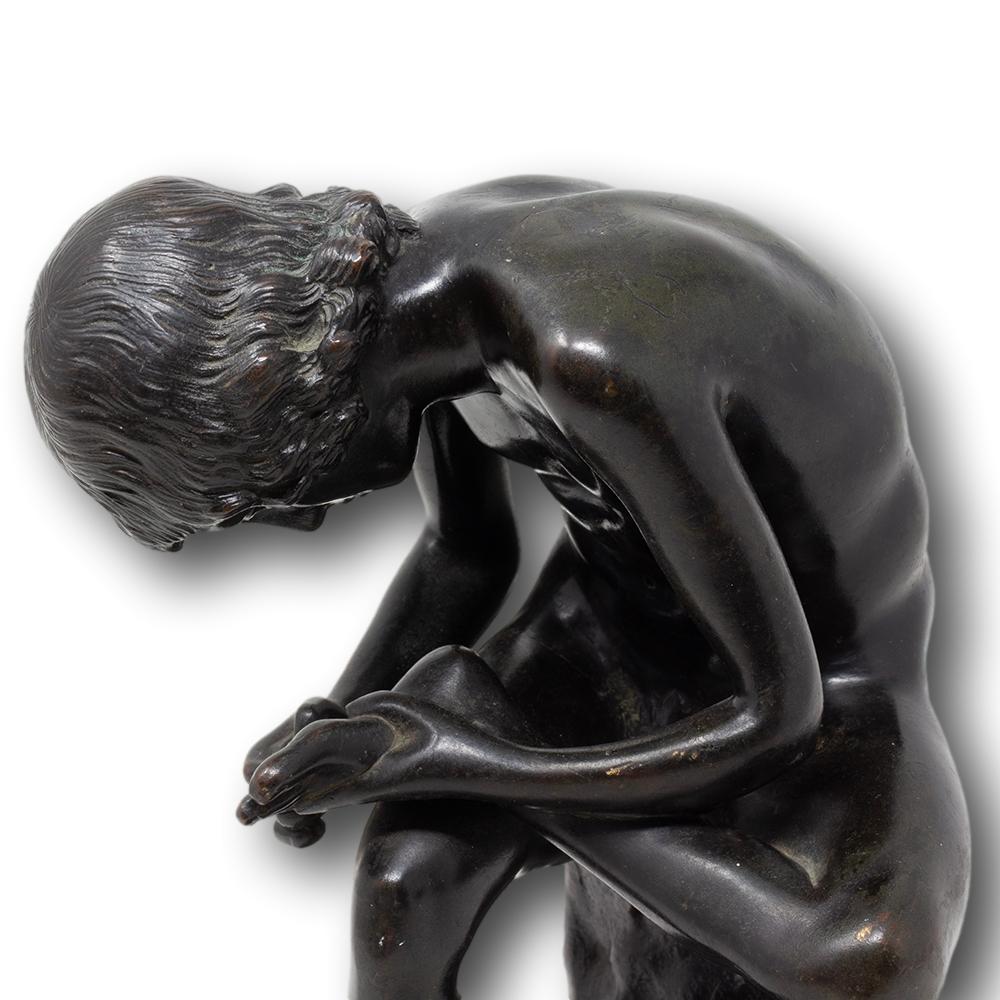 Antike Grand Tour Italienische Bronzefigur des Spinario des Jungen mit Thorn aus der Grand Tour 7