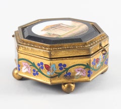 Antique Grand Tour Italian Micromosaic Octagonal Ormolu Casket 19th Century