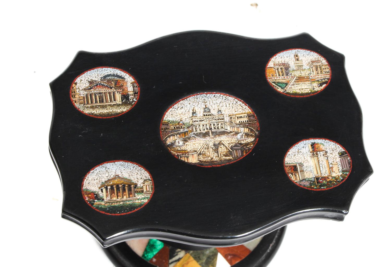 Antique Grand Tour Italian Vatican Micro-Mosaic Marble Desk Weight 19th Century For Sale 3