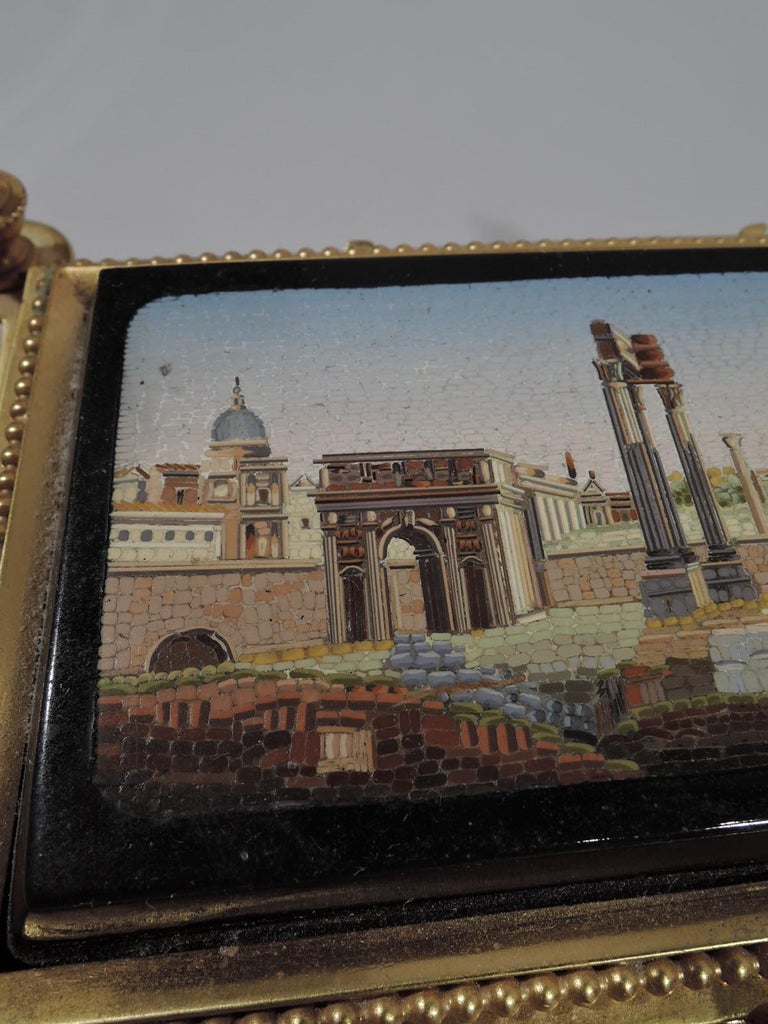 Antique Grand Tour Jewelry Casket Box with Roman Forum Micro Mosaic For