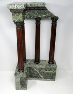 Antique Grand Tour Marble Bronze Corinthian Column Italian Neoclassical Ruins