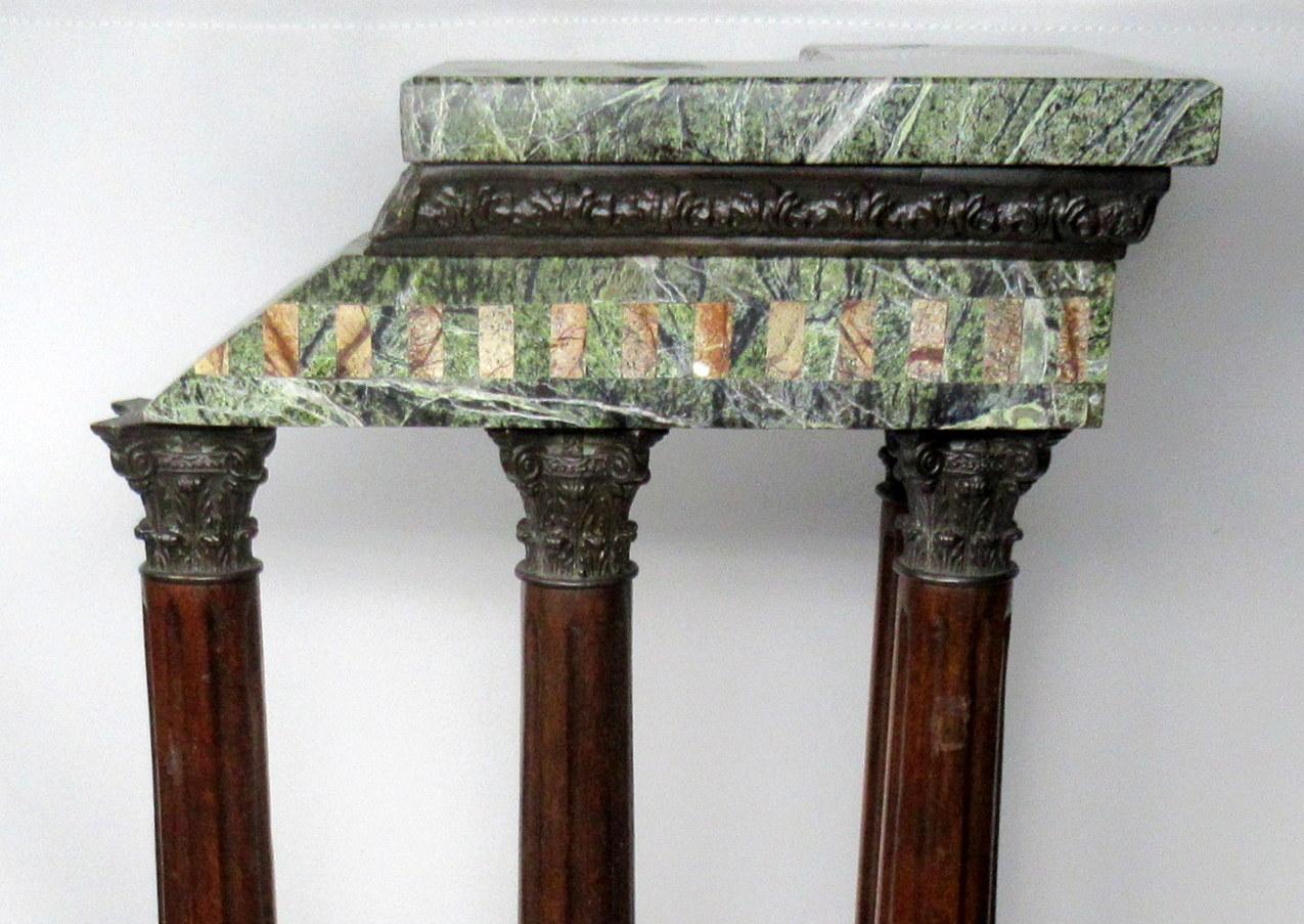 Antique Grand Tour Marble Bronze Corinthian Column Italian Neoclassical Ruins 3