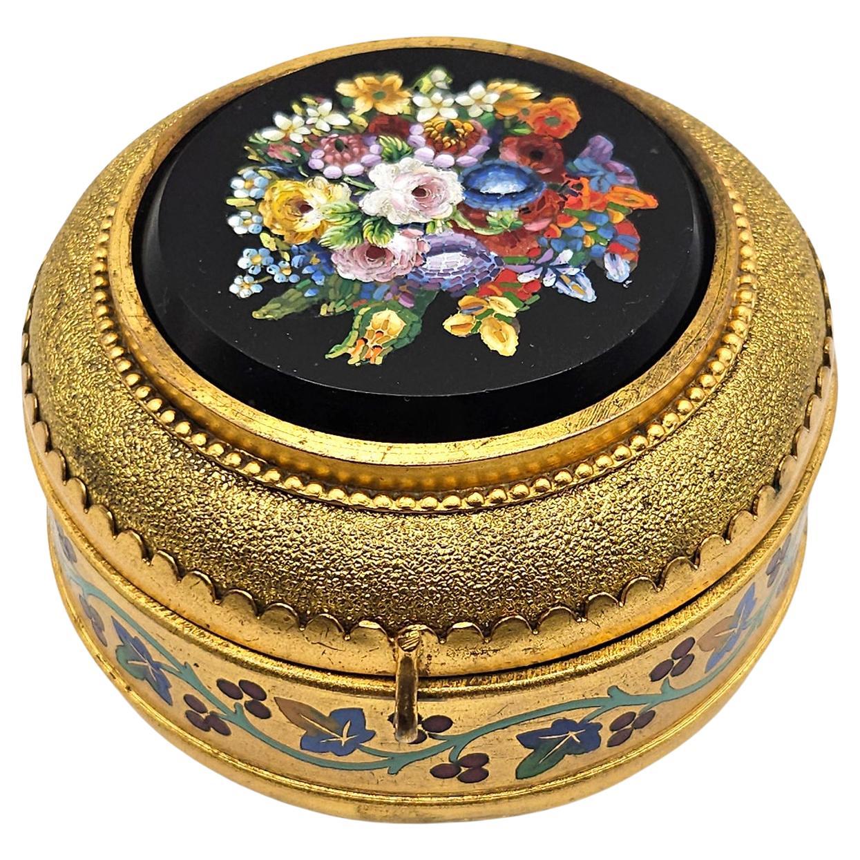 Antiguo joyero de micromosaico Grand Tour de Cesare Roccheggiani, Roma c. 1875