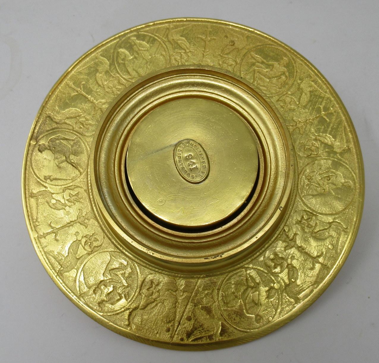 Encrier de bureau Grand Tour centre de table en bronze doré Elkington Silversmiths 19e siècle Bon état - En vente à Dublin, Ireland