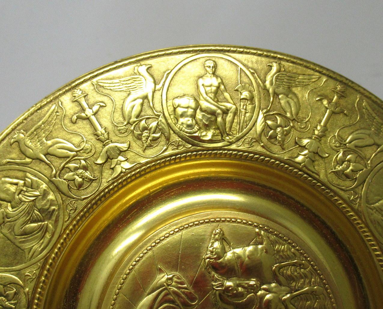 Encrier de bureau Grand Tour centre de table en bronze doré Elkington Silversmiths 19e siècle en vente 1