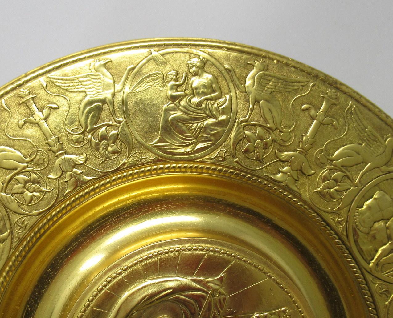 Antikes Grand Tour Goldbronze-Schreibtisch-Tintenfass Tafelaufsatz Elkington Silberschmiedeeisen 19. Jahrhundert im Angebot 3