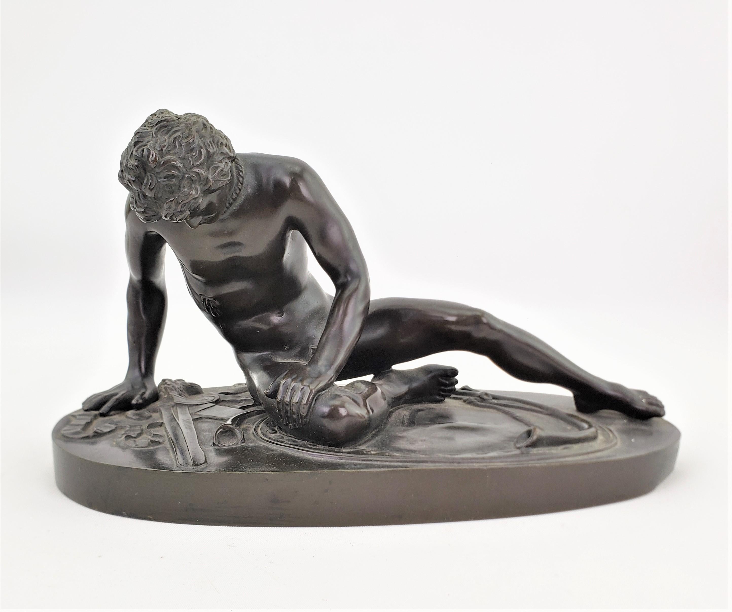 Classical Roman Antique Grand Tour Ornately Cast 'The Dying Gaul' Italian Bronze Sculpture For Sale