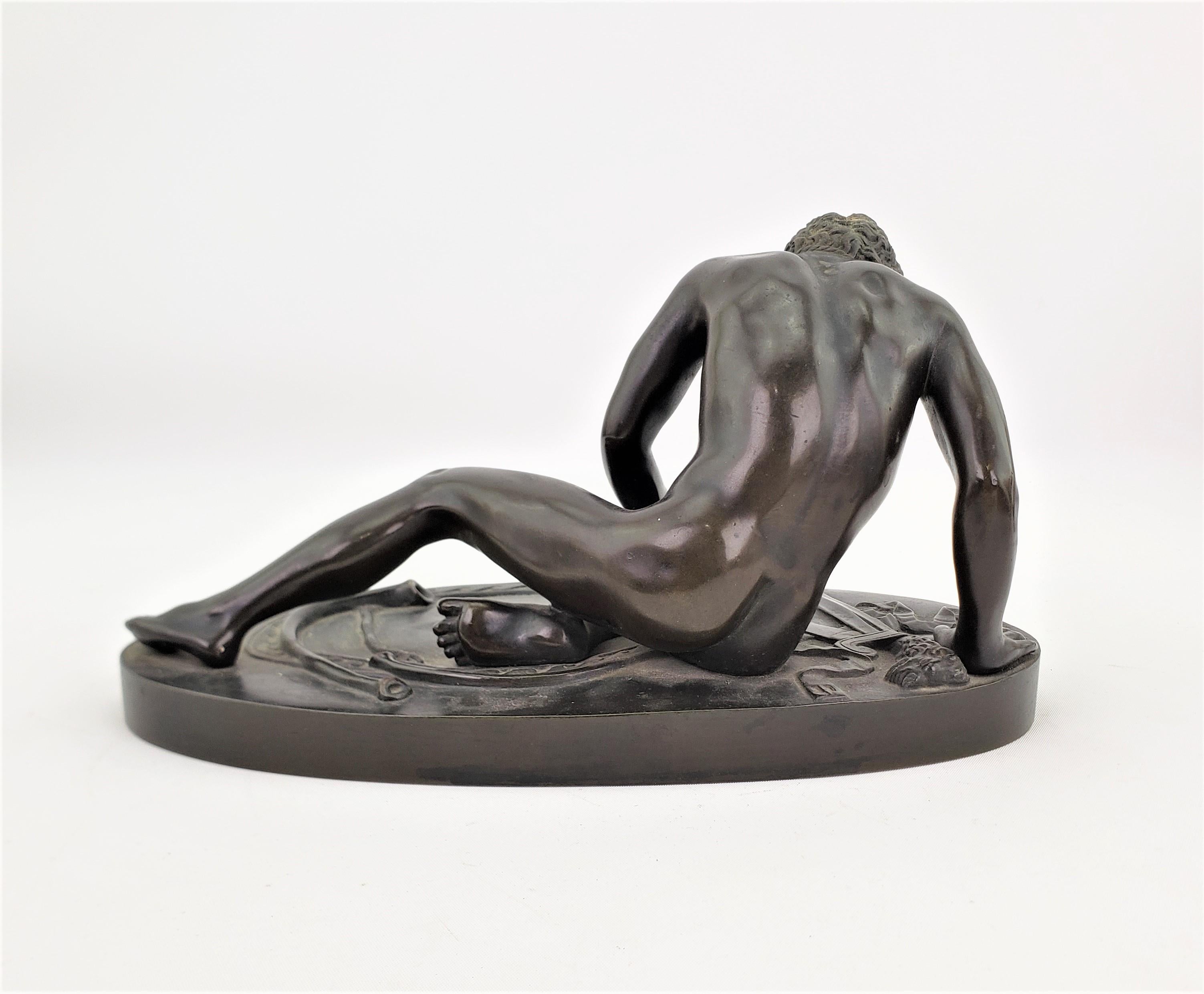 20th Century Antique Grand Tour Ornately Cast 'The Dying Gaul' Italian Bronze Sculpture For Sale