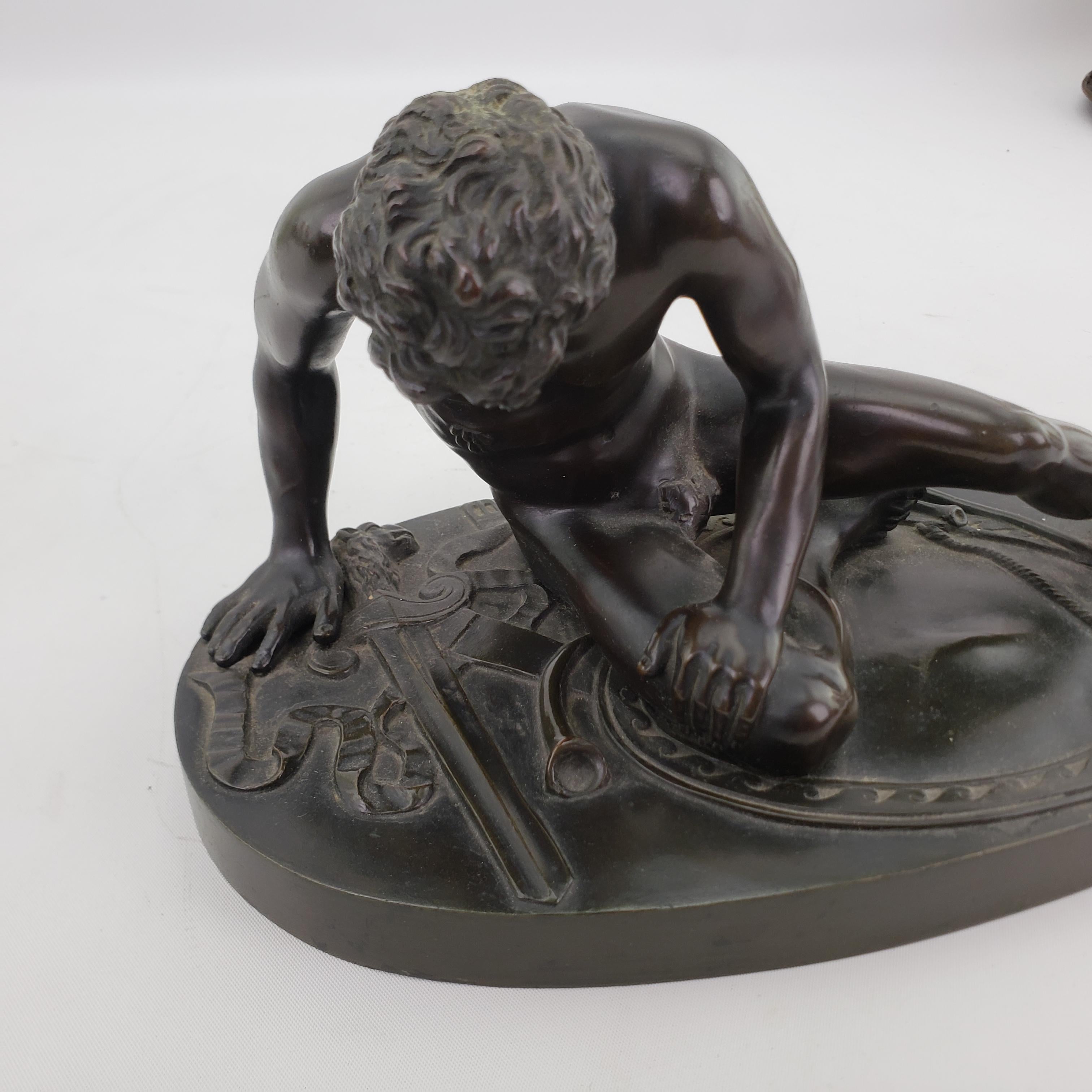 Antique Grand Tour Ornately Cast 'The Dying Gaul' Italian Bronze Sculpture For Sale 4