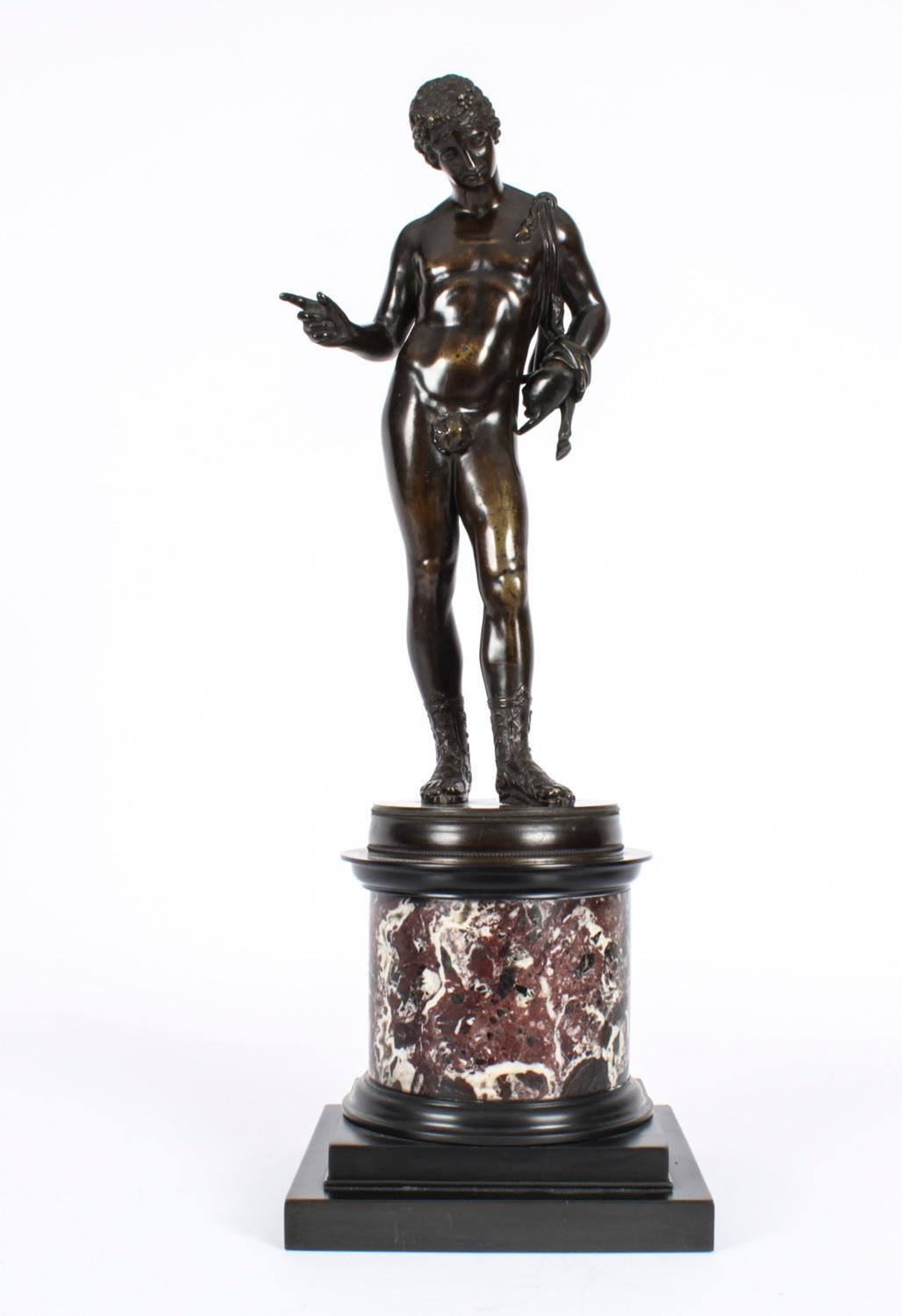 Antique Grand Tour Patinated Bronze Figure of of David 19th C For Sale 5