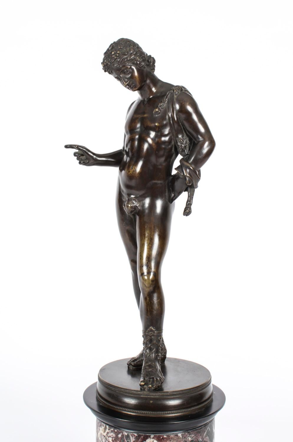 Antique Grand Tour Patinated Bronze Figure of of David 19th C For Sale 11