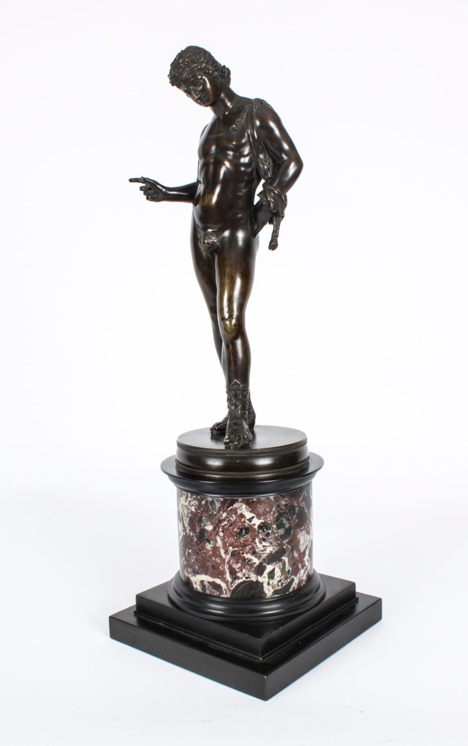 Antike Grand Tour Patinierte Bronzefigur des David aus dem 19. Jahrhundert im Angebot 14