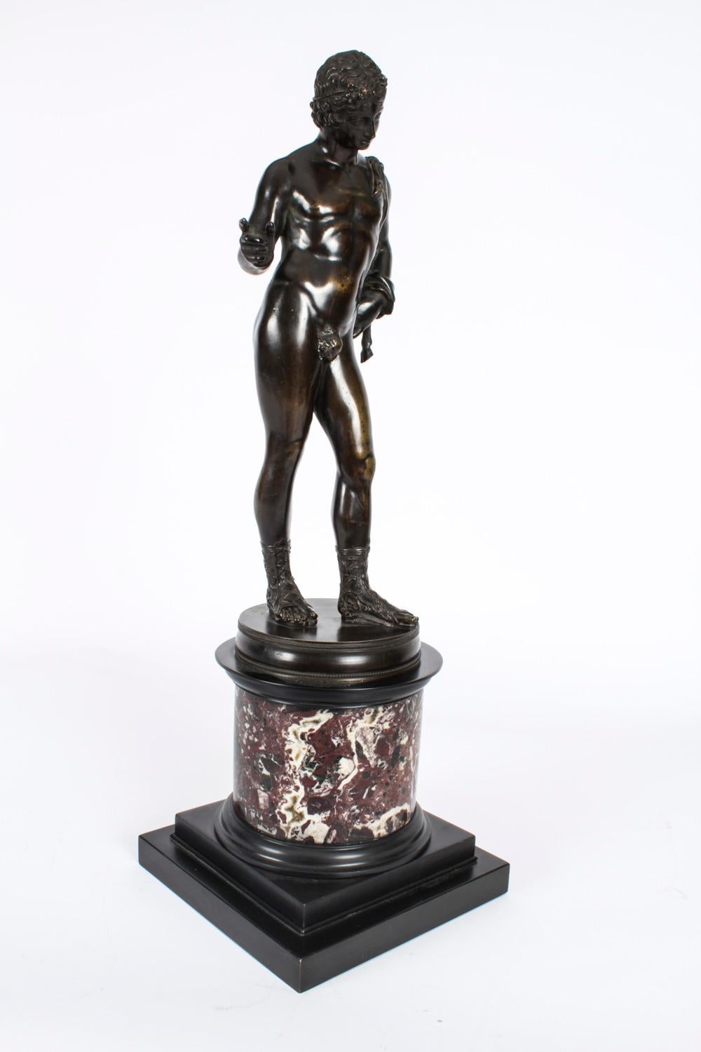 Antike Grand Tour Patinierte Bronzefigur des David aus dem 19. Jahrhundert im Angebot 2