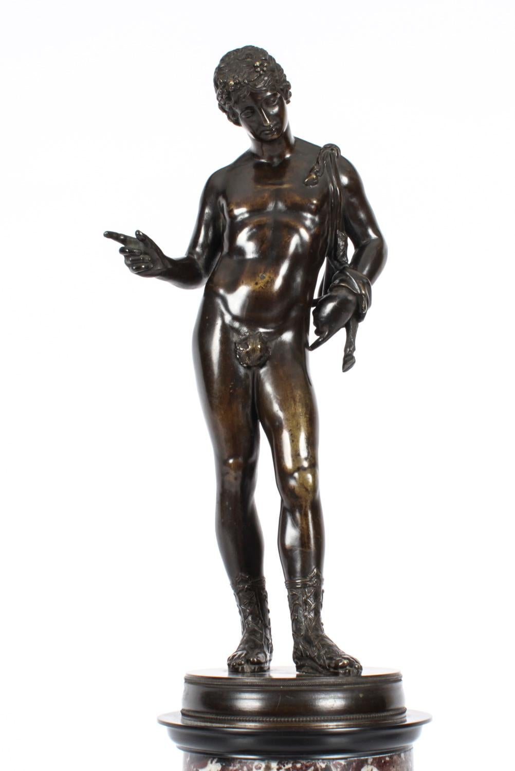 Antique Grand Tour Patinated Bronze Figure of of David 19th C For Sale 4