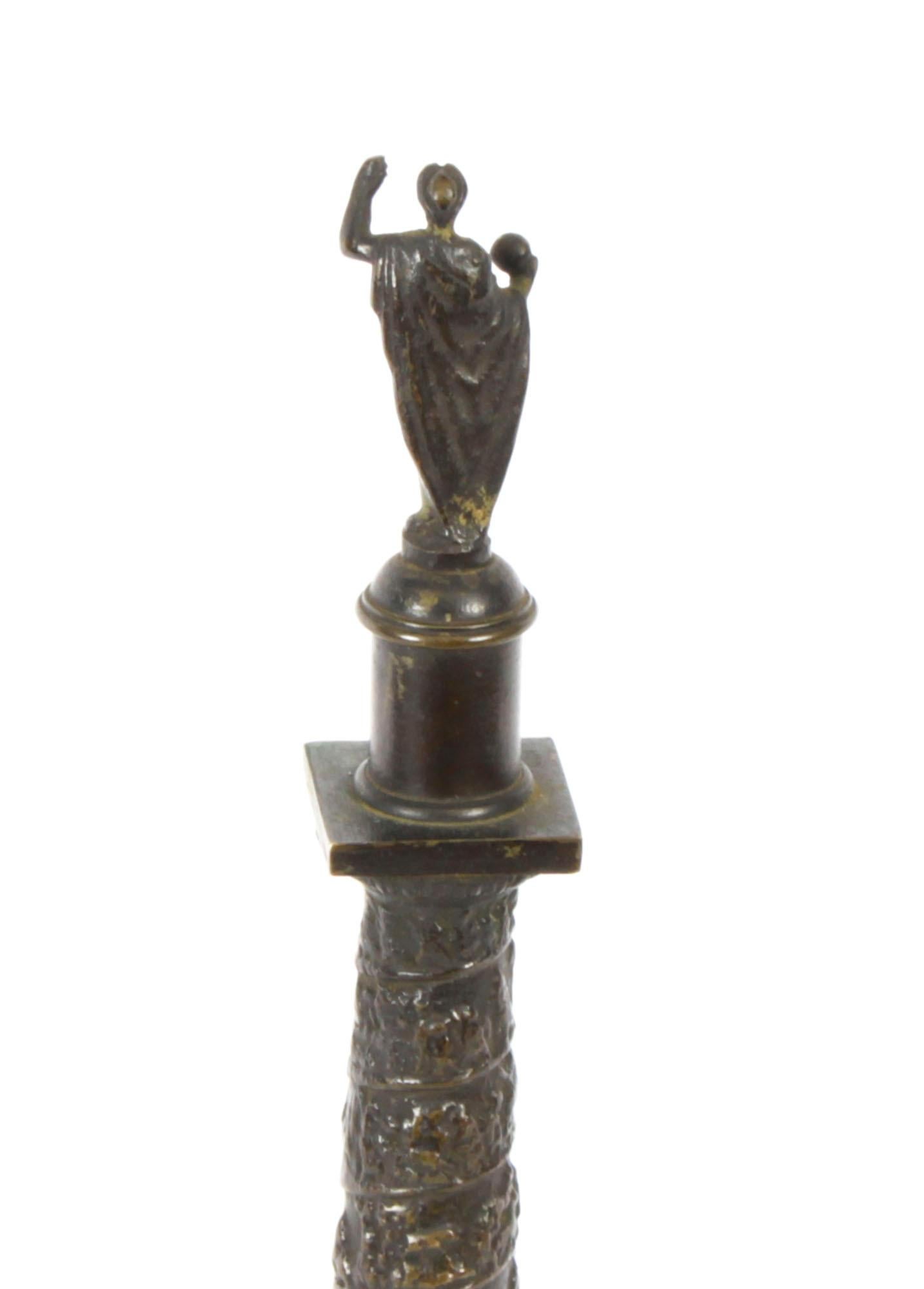 Antique Grand Tour Patinated Bronze Model of Trajan's Column Early 19thc For Sale 5