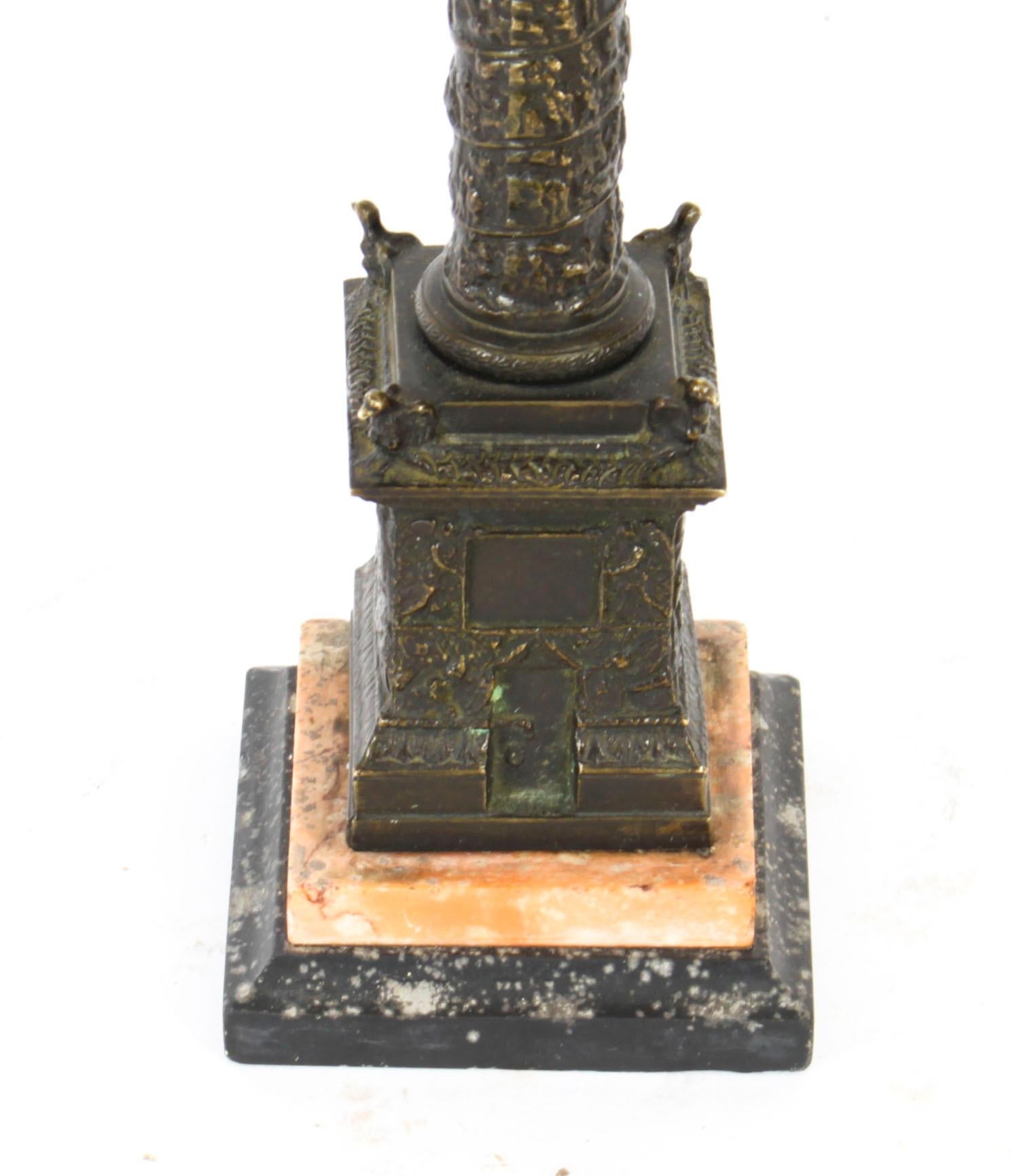 Antique Grand Tour Patinated Bronze Model of Trajan's Column Early 19thc For Sale 7