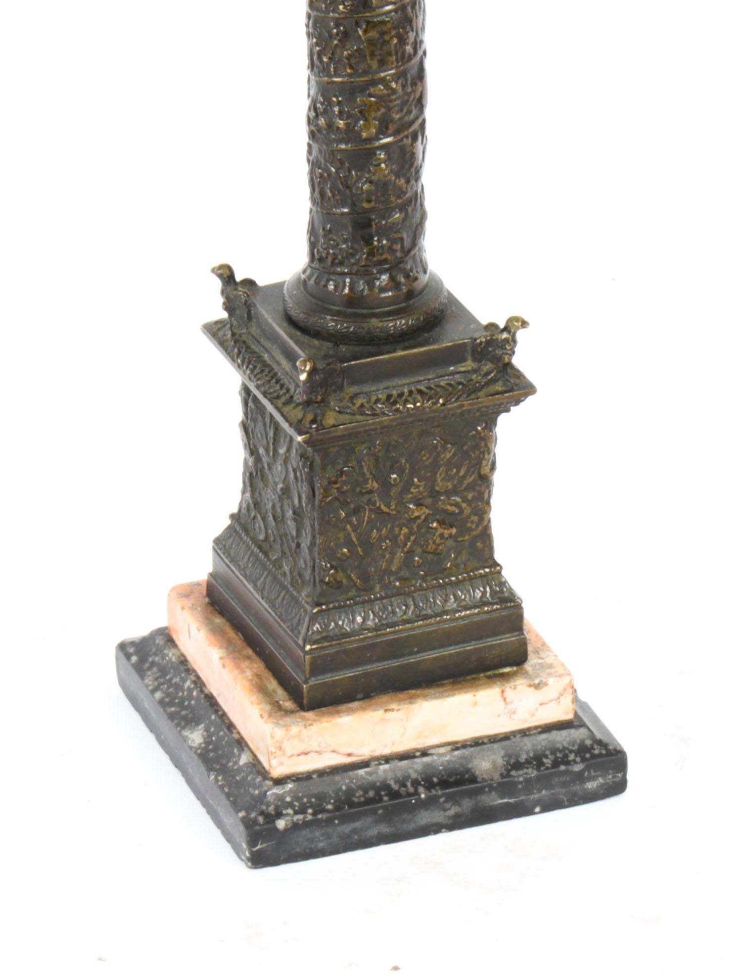 Antique Grand Tour Patinated Bronze Model of Trajan's Column Early 19thc For Sale 9