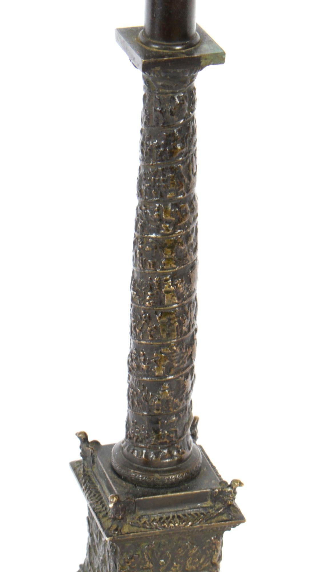 Antique Grand Tour Patinated Bronze Model of Trajan's Column Early 19thc For Sale 4