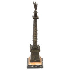 Antique Grand Tour Patinated Bronze Model of Trajan's Column Early 19thc