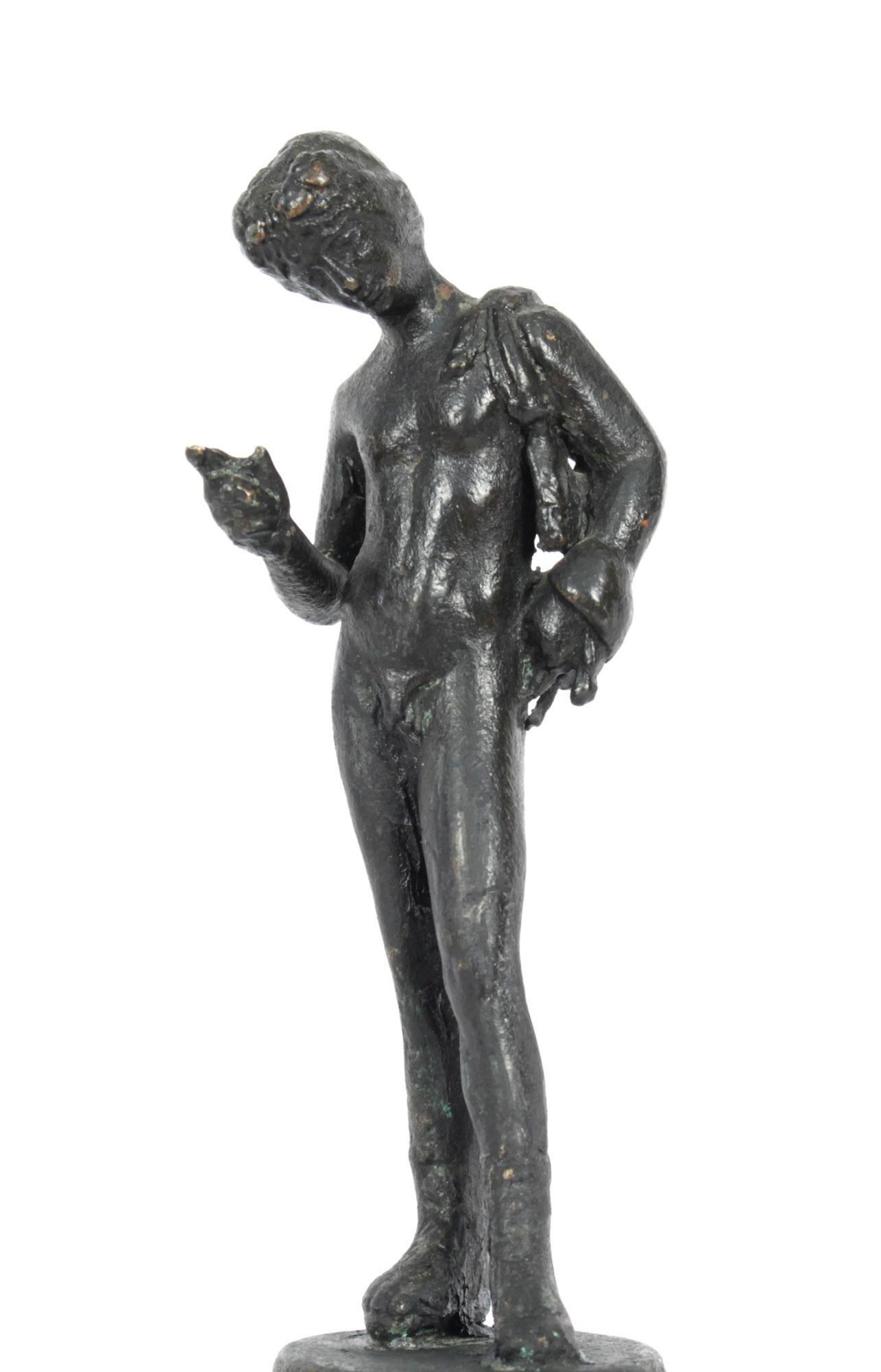 Antique Grand Tour Patinated Bronze Novelty Figure of of Narcissus 19th C 6