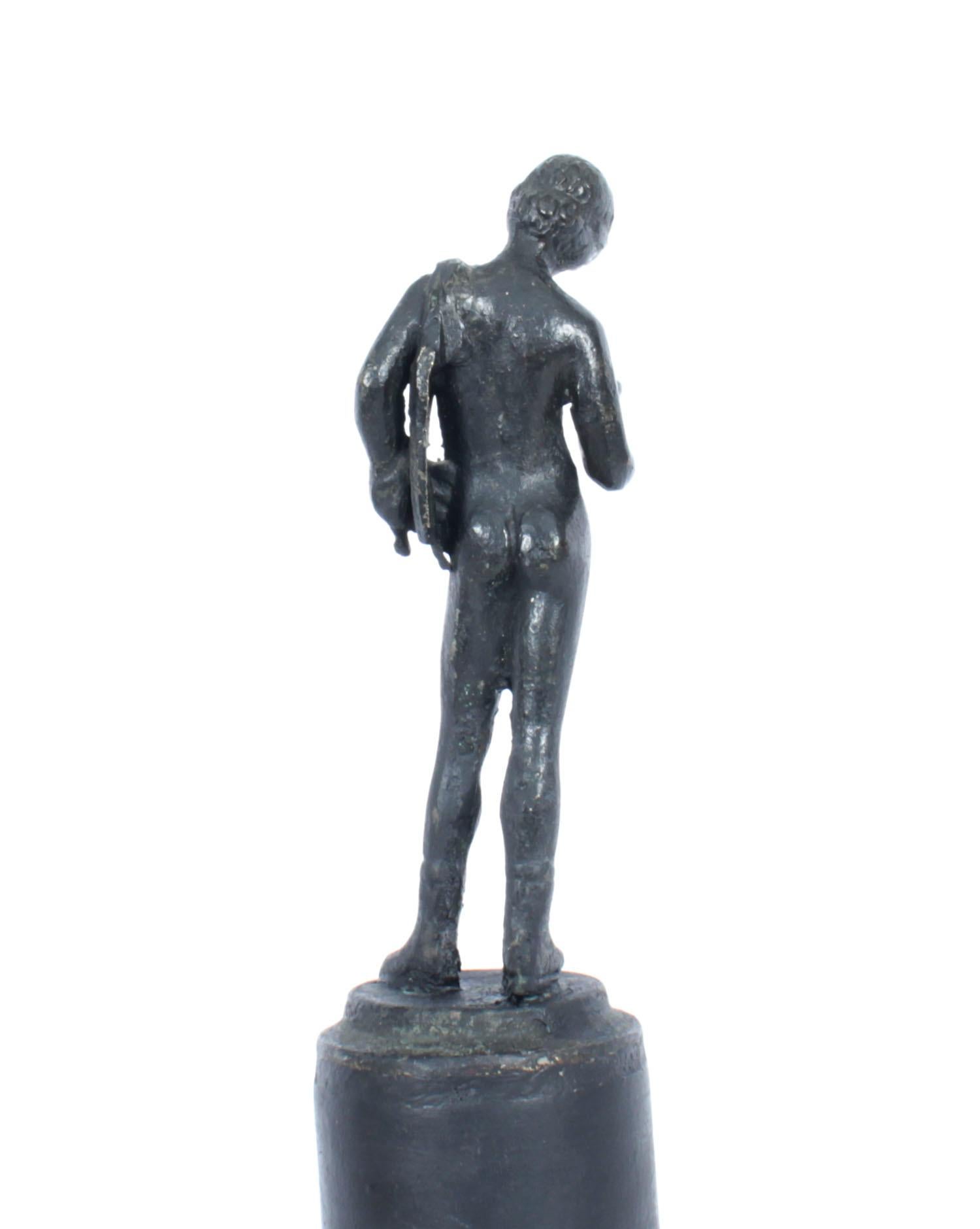 Antique Grand Tour Patinated Bronze Novelty Figure of of Narcissus 19th C 5