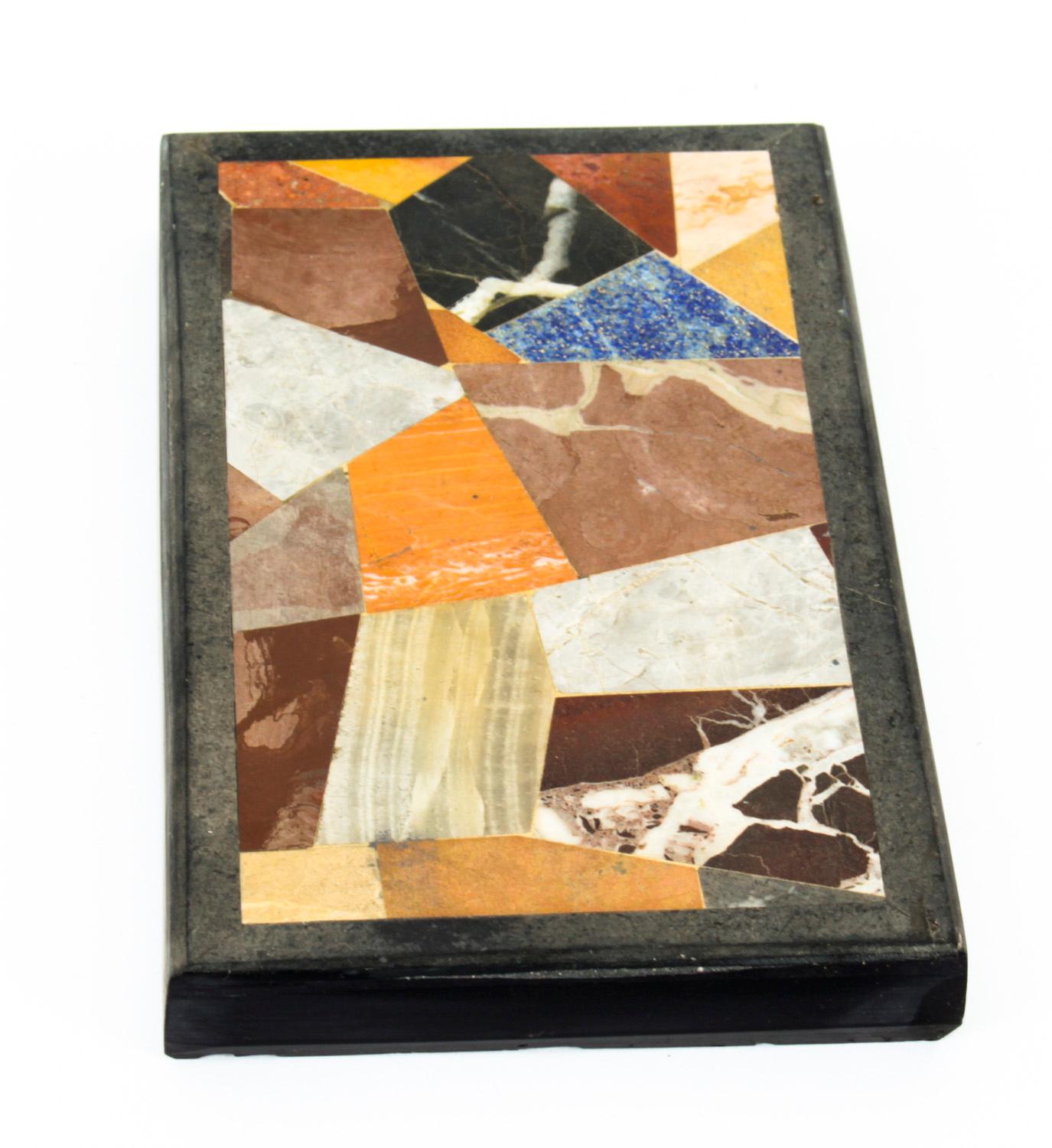 Antique Grand Tour Pietra Dura Specimen Top Paperweight 19th C 1