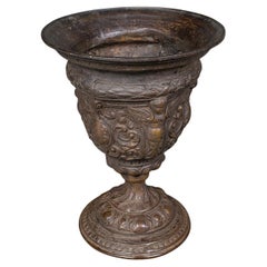 Antica fioriera Grand Tour, italiana, bronzo, vaso per bouquet, urna, prima epoca vittoriana