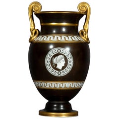 Antiguo jarrón de porcelana Grand Tour, principios del siglo XIX