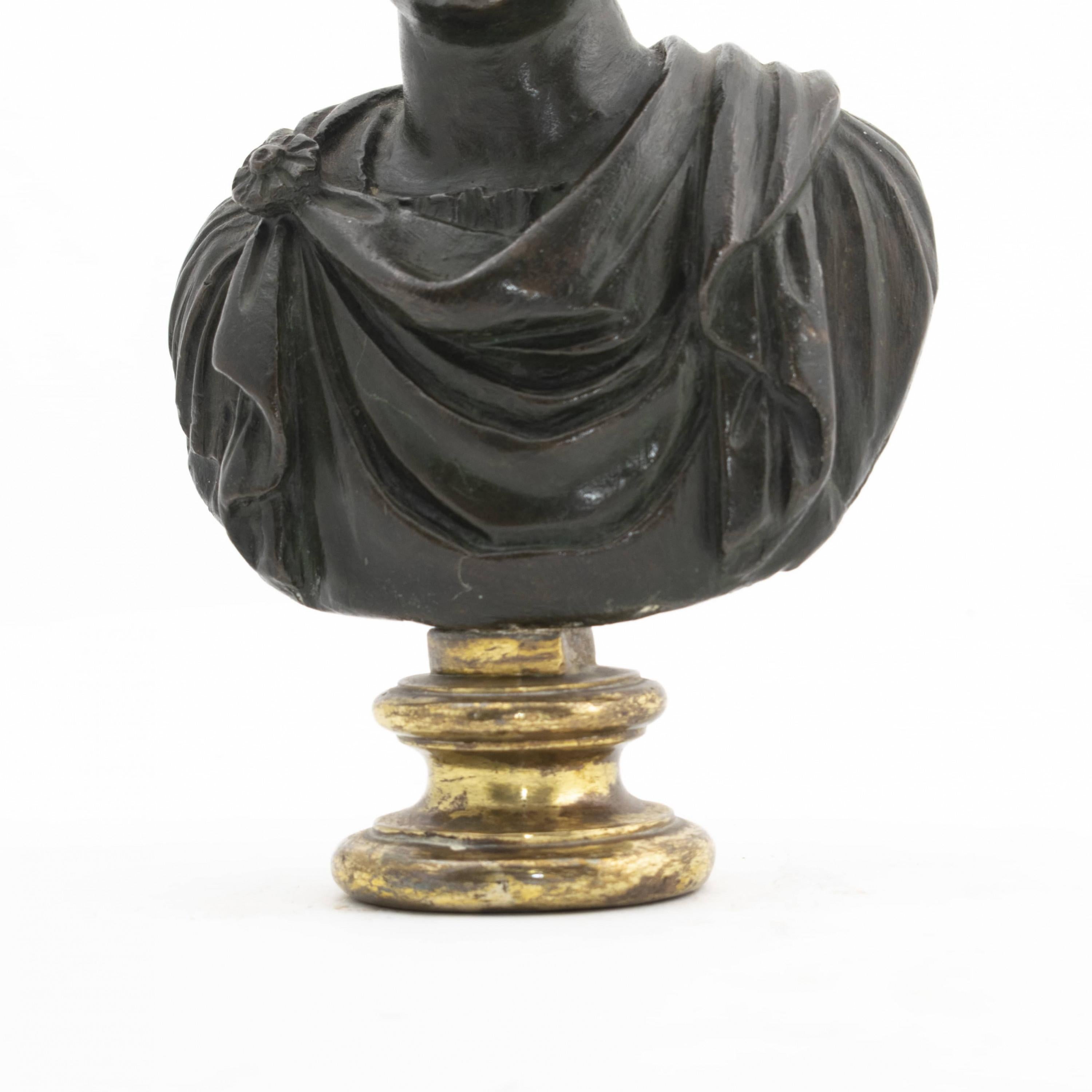 Antique Grand Tour, Small Bronze Sculpture of Roman Emperor 2
