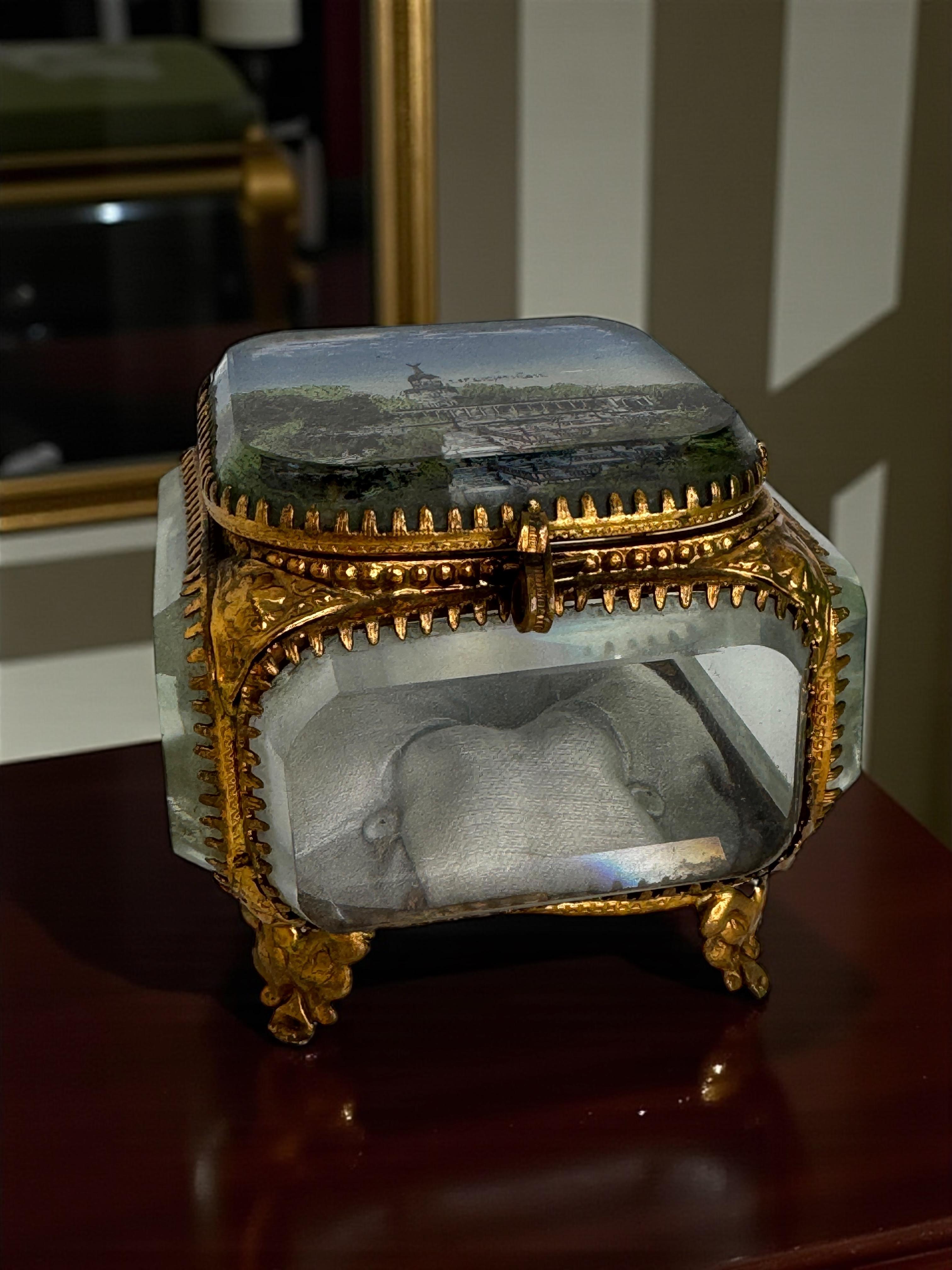 Antique Grand Tour Souvenir Casket, Eglomise Breslau, Wrocław, Poland 1900s For Sale 4