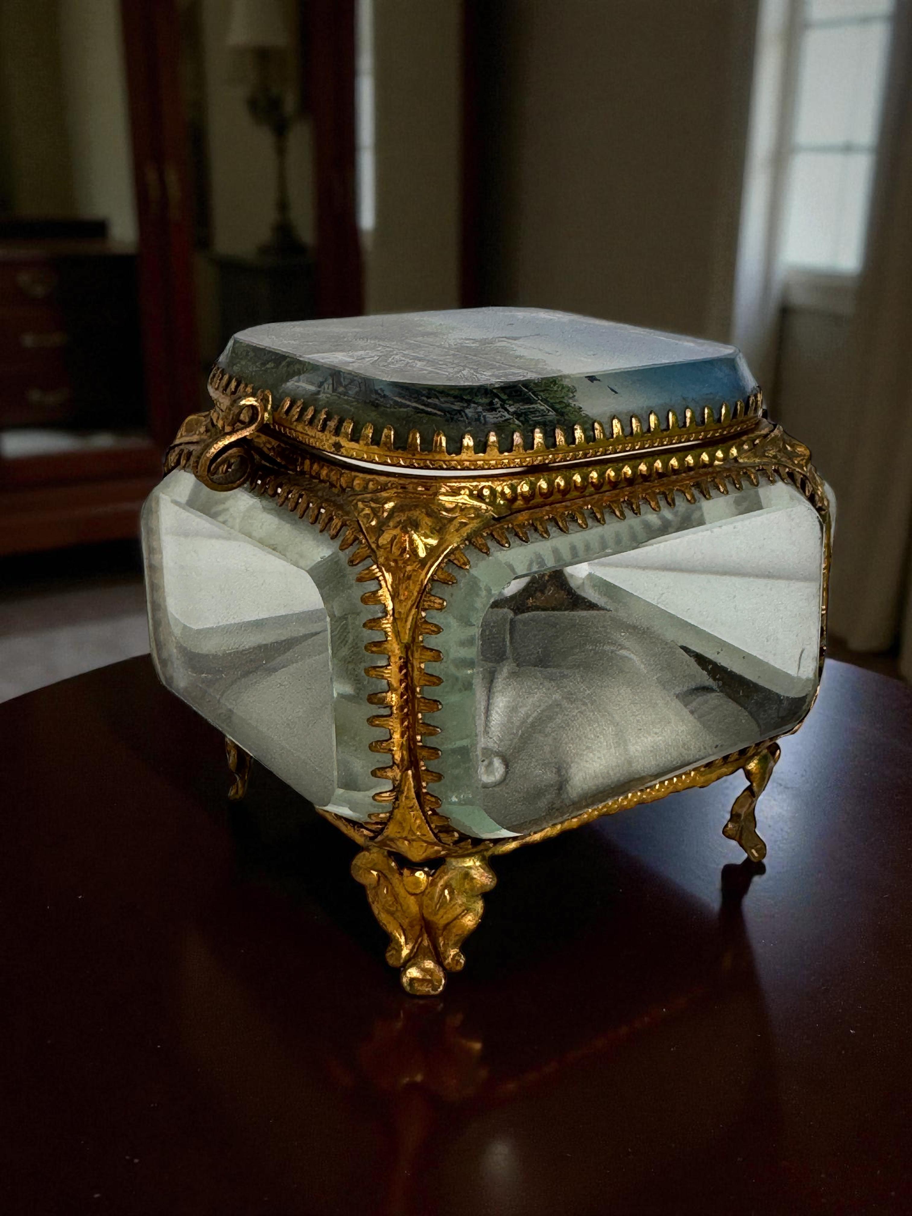 Antique Grand Tour Souvenir Casket, Eglomise Breslau, Wrocław, Poland 1900s For Sale 8