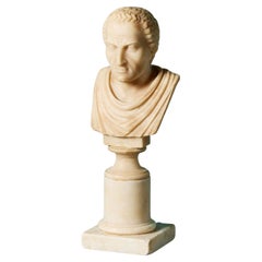 Antique Grand Tour Style Alabaster Bust of Greek God
