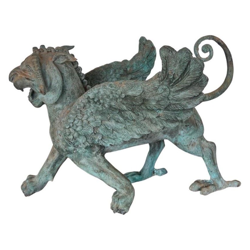 Antique Grand Tour Style Greek Mythological Gryphon Statue Large