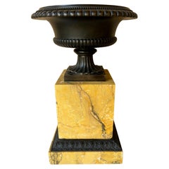 Antique Grand Tour Yellow Marble and Bronze Tazza
