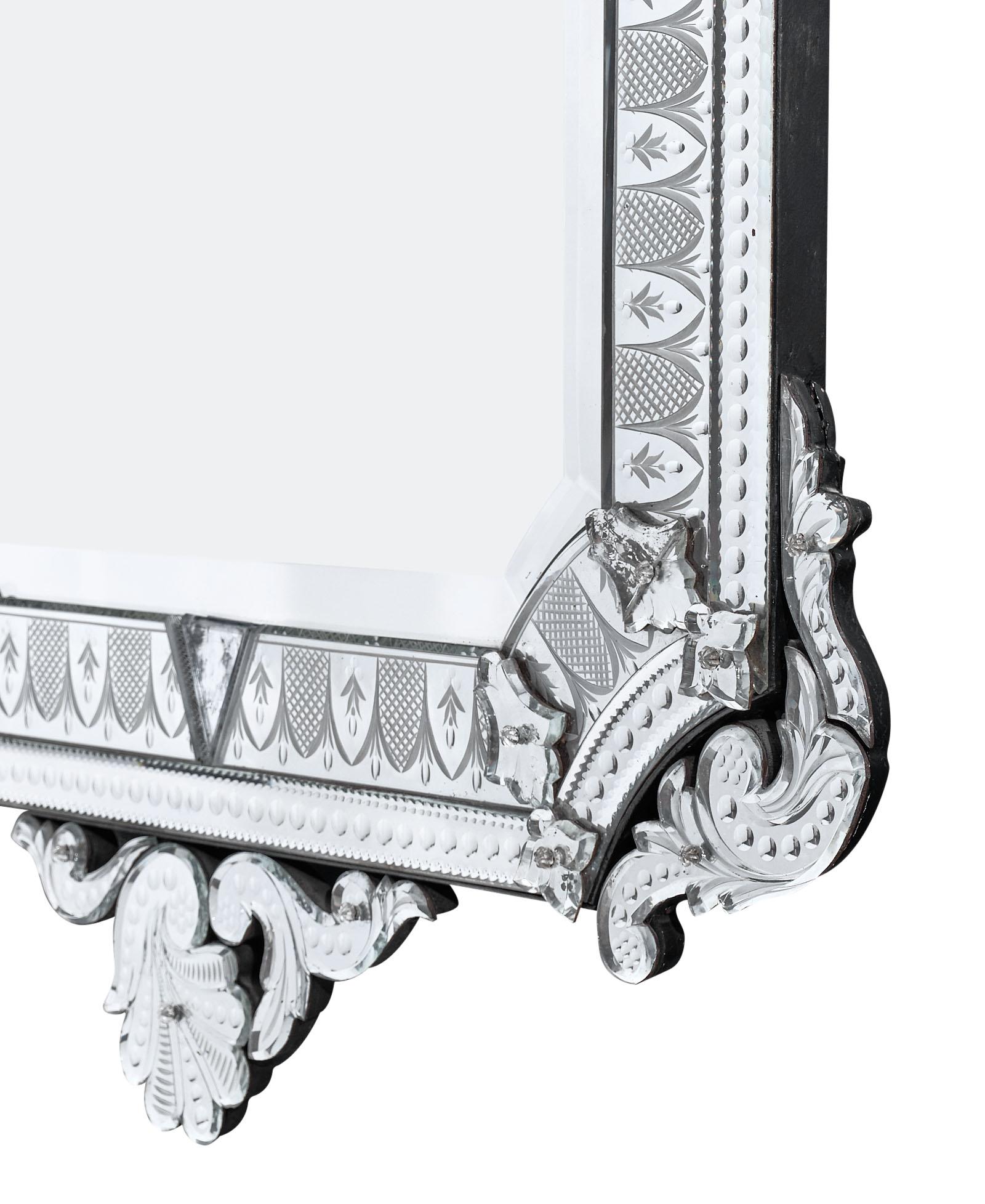 Cut Glass Antique Grand Venetian Mirror