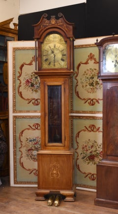 Antique Grandfather Clock 1910, Edwardian Brass Face